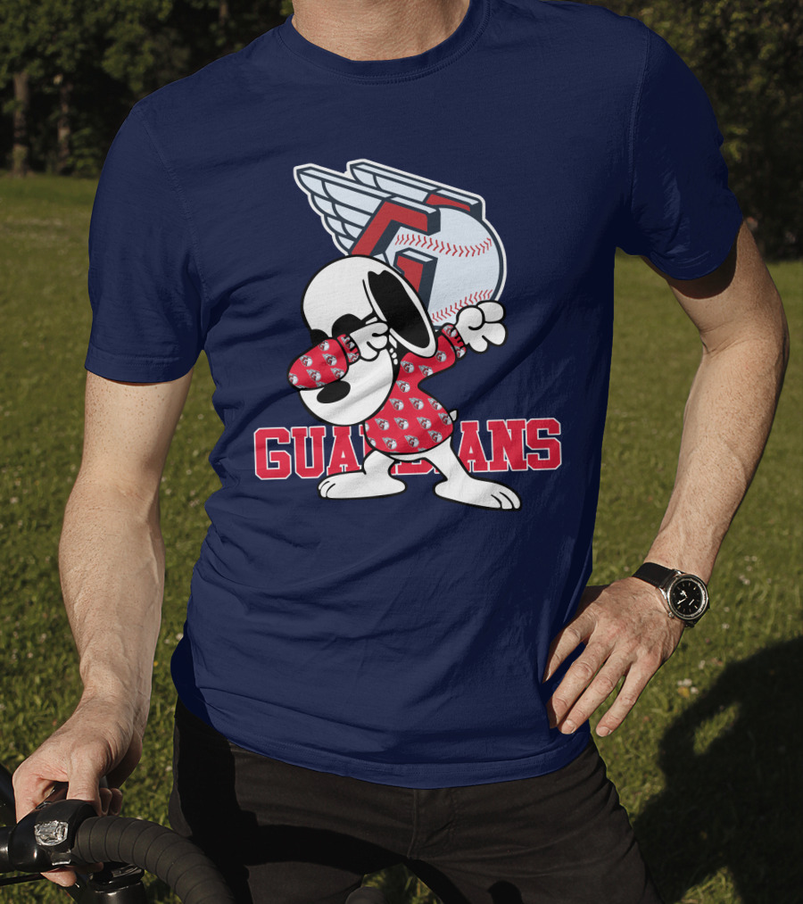 Cleveland Guardians Snoopy Dabbing Baseball T-Shirt