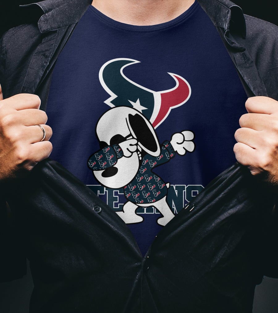 Houston Texans Snoopy Dabbing Texans T-Shirt
