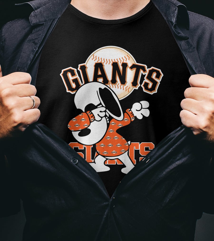 San Francisco Giants Snoopy Dabbing Baseball T-Shirt