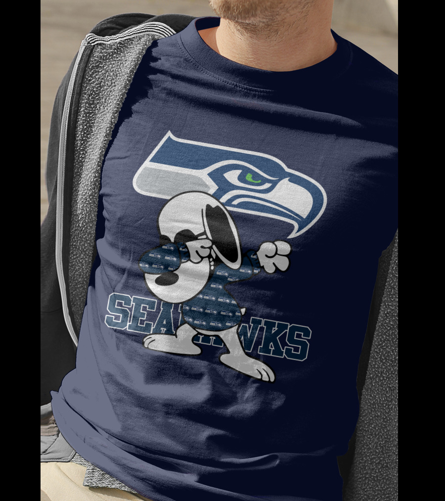 Seattle Seahawks Snoopy Dabbing NFL Team Fan Apparel Bowing Dance T-Shirt