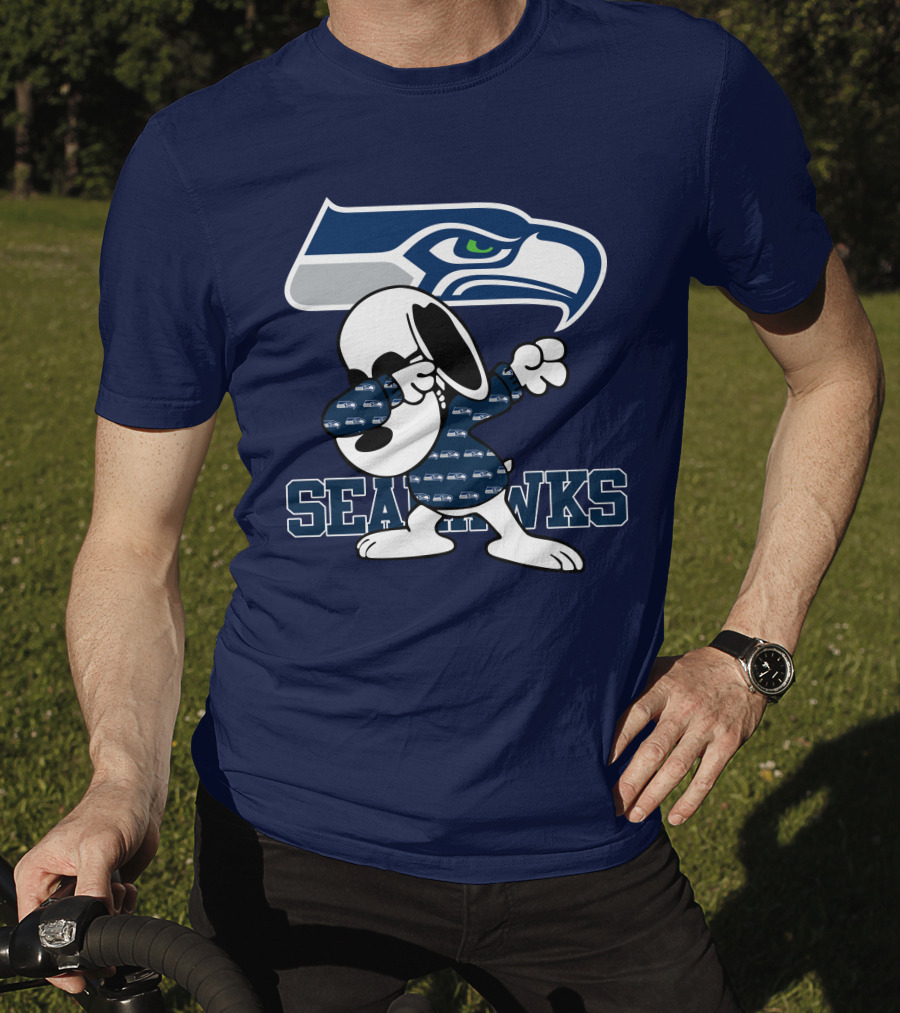 Seattle Seahawks Snoopy Dabbing NFL Team Fan Apparel Bowing Dance T-Shirt