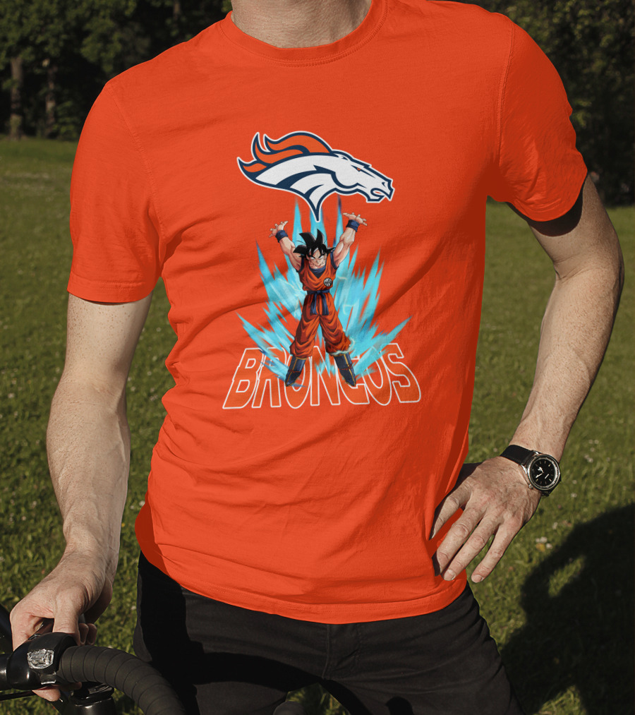 Denver Broncos Super Saiyan Goku Power-Up T-Shirt
