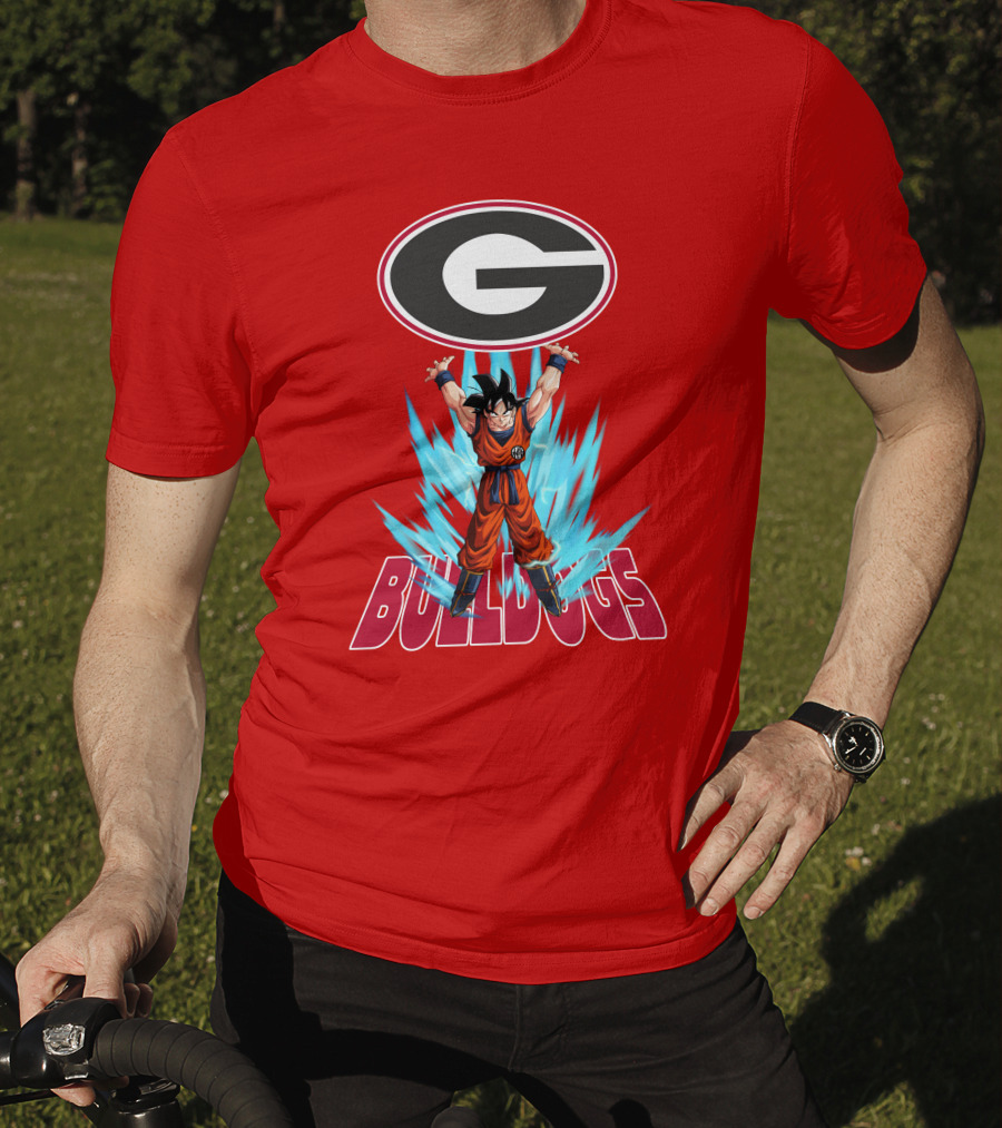 Goku Super Saiyan Georgia Bulldogs Logo Fusion T-Shirt