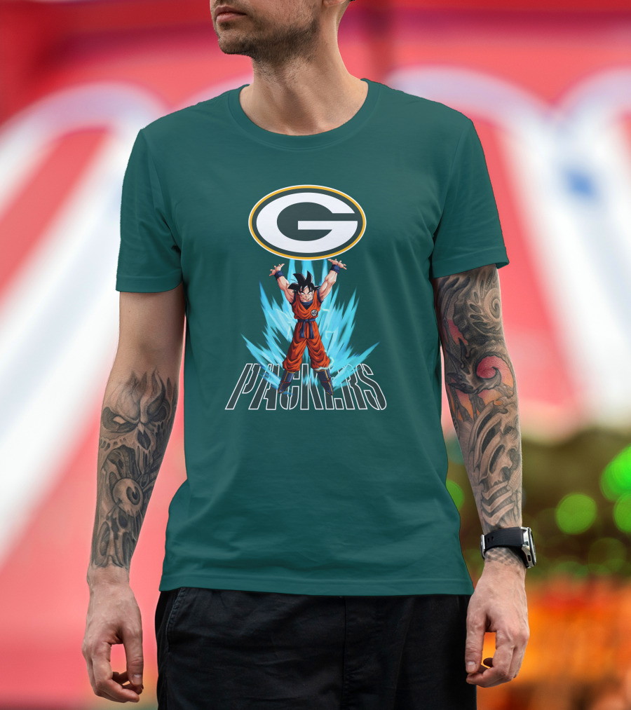 Green Bay Packers Goku Super Saiyan Power Up T-Shirt