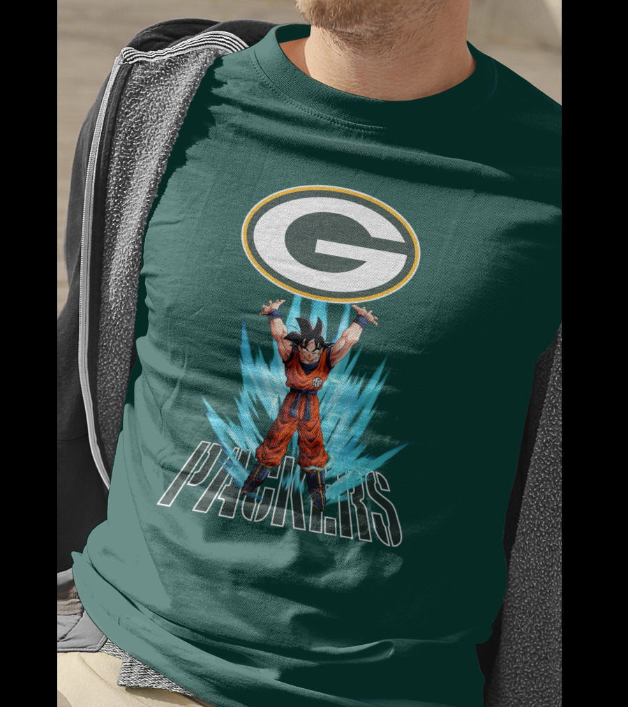 Green Bay Packers Goku Super Saiyan Power Up T-Shirt