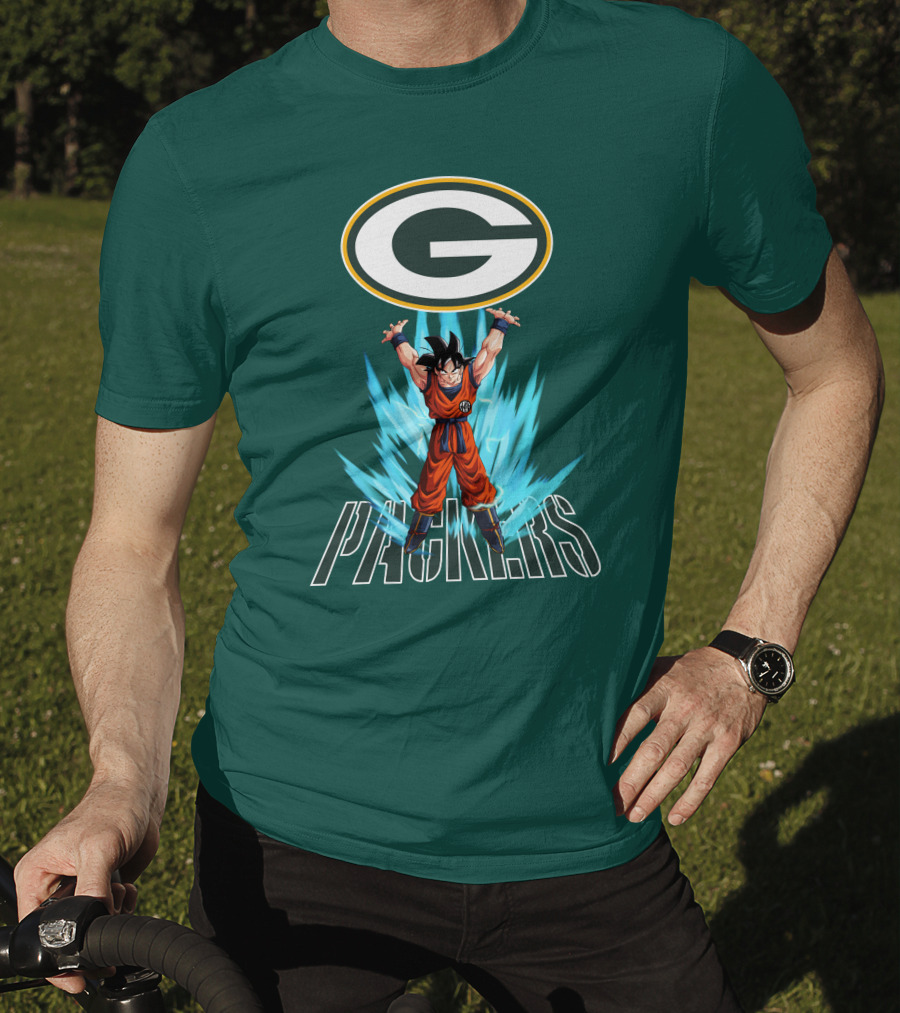 Green Bay Packers Goku Super Saiyan Power Up T-Shirt