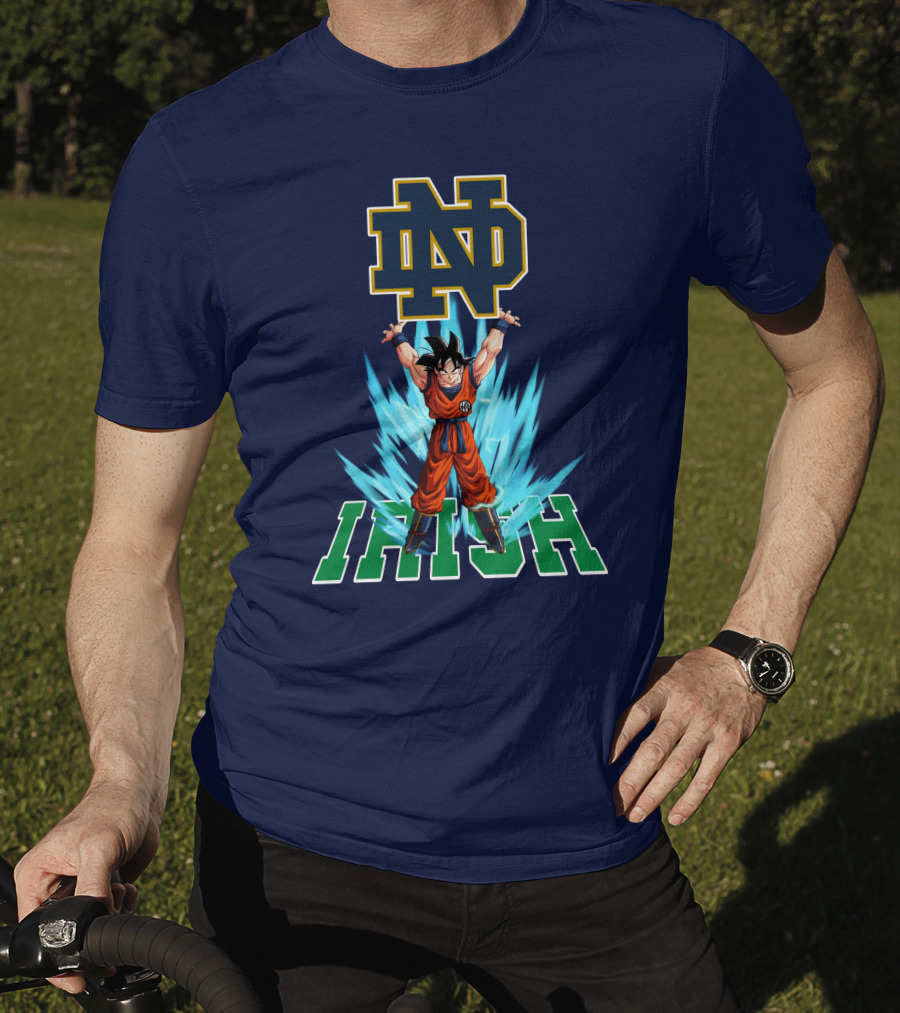 Notre Dame Fighting Irish Dbz Super Saiyan Goku Spirit Bomb T-Shirt