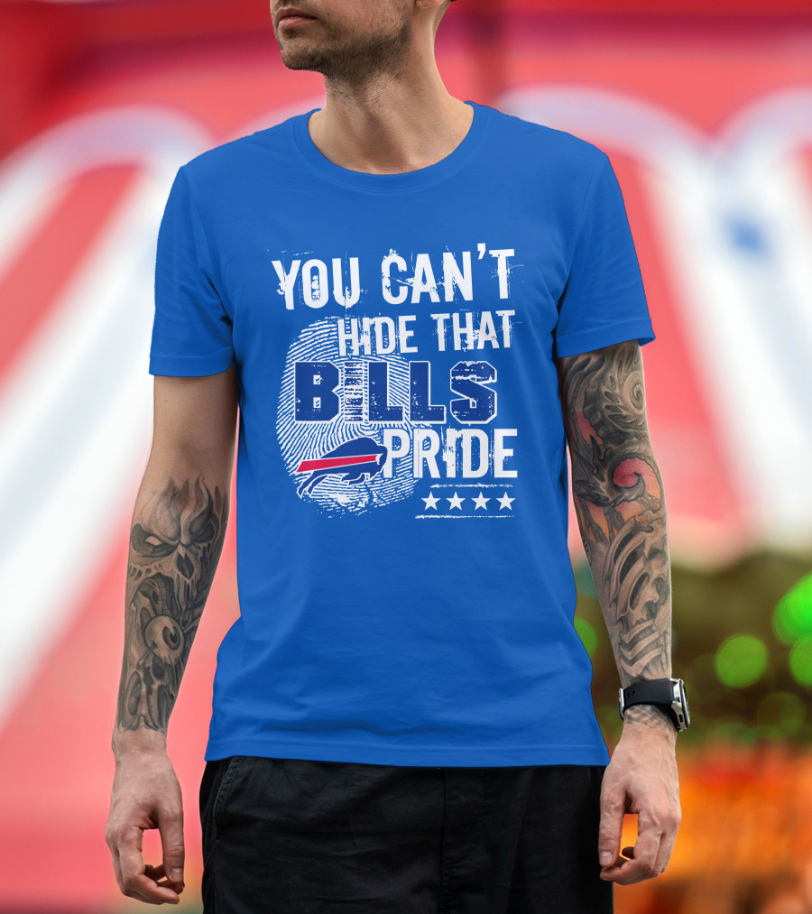 You Can't Hide That Bills Pride Buffalo Bills Logo Fingerprint Stars T-Shirt