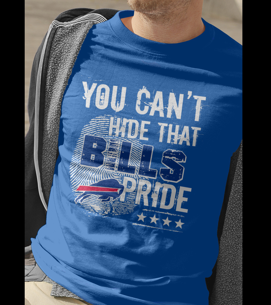 You Can't Hide That Bills Pride Buffalo Bills Logo Fingerprint Stars T-Shirt