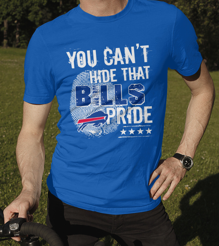 You Can't Hide That Bills Pride Buffalo Bills Logo Fingerprint Stars T-Shirt