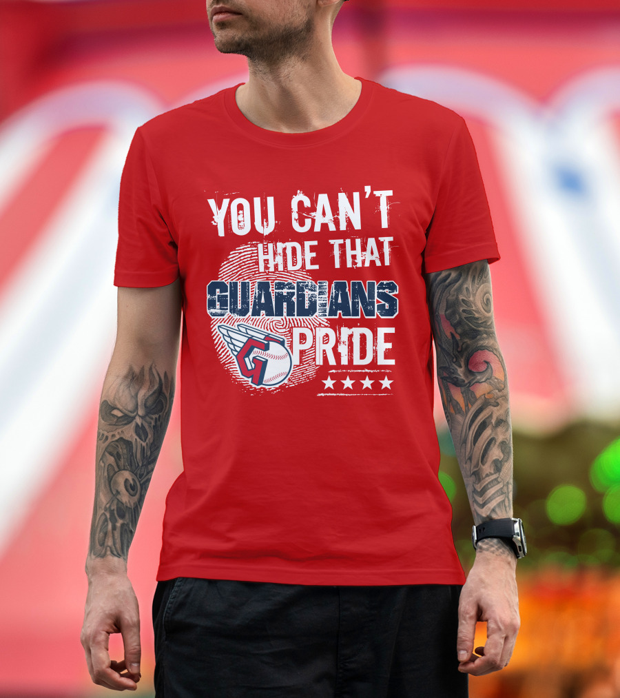 You Can't Hide That Guardians Pride With Winged Baseball And Fingerprint T-Shirt
