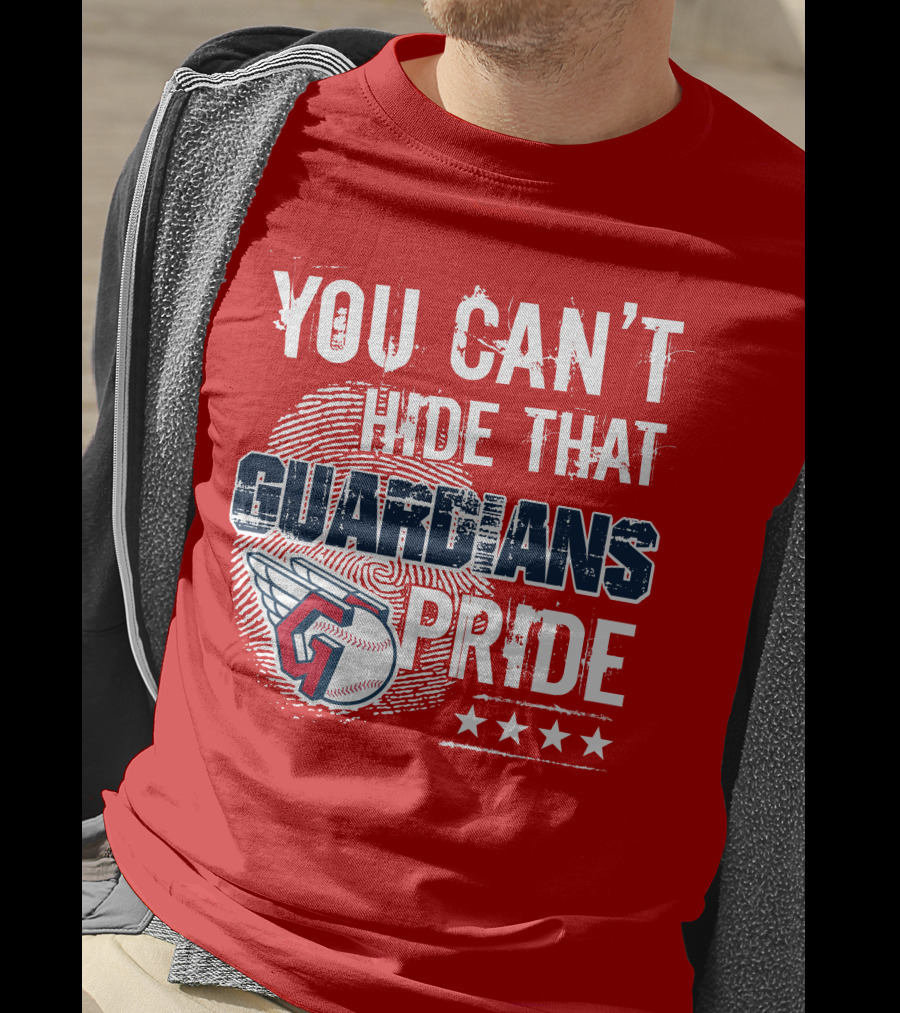 You Can't Hide That Guardians Pride With Winged Baseball And Fingerprint T-Shirt