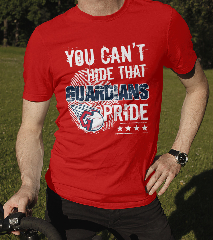 You Can't Hide That Guardians Pride With Winged Baseball And Fingerprint T-Shirt