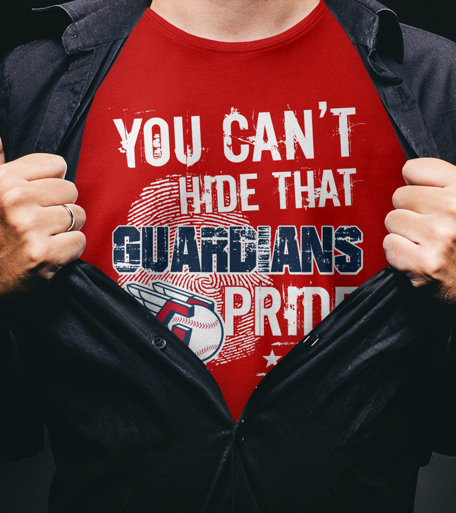 You Can't Hide That Guardians Pride With Winged Baseball And Fingerprint T-Shirt