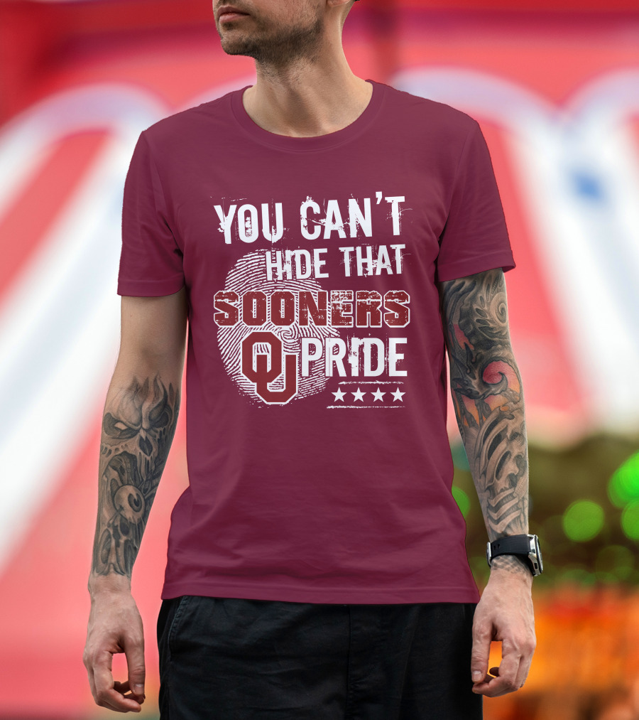 You Can't Hide That Oklahoma Ou Sooners Pride With Fingerprint And Stars T-Shirt