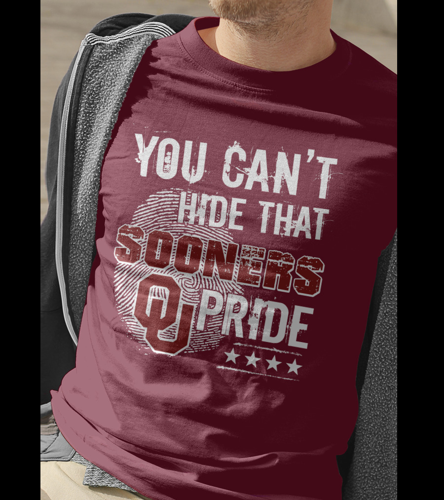 You Can't Hide That Oklahoma Ou Sooners Pride With Fingerprint And Stars T-Shirt