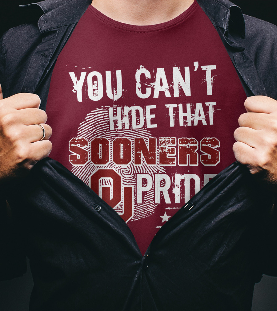 You Can't Hide That Oklahoma Ou Sooners Pride With Fingerprint And Stars T-Shirt