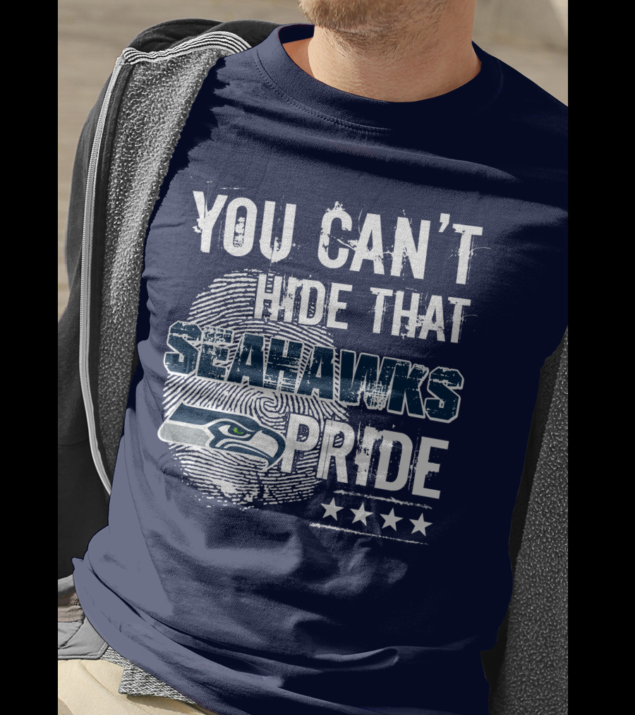 You Can't Hide That Seahawks Pride Seahawks Logo And Stars T-Shirt