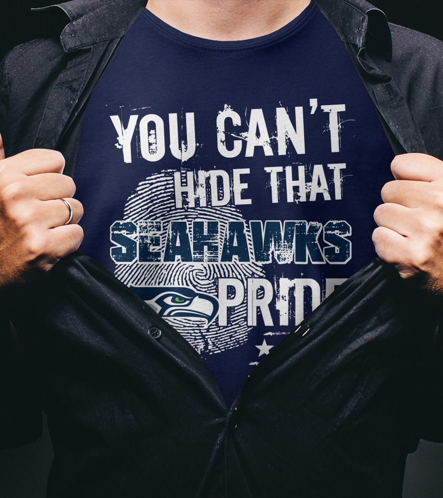You Can't Hide That Seahawks Pride Seahawks Logo And Stars T-Shirt