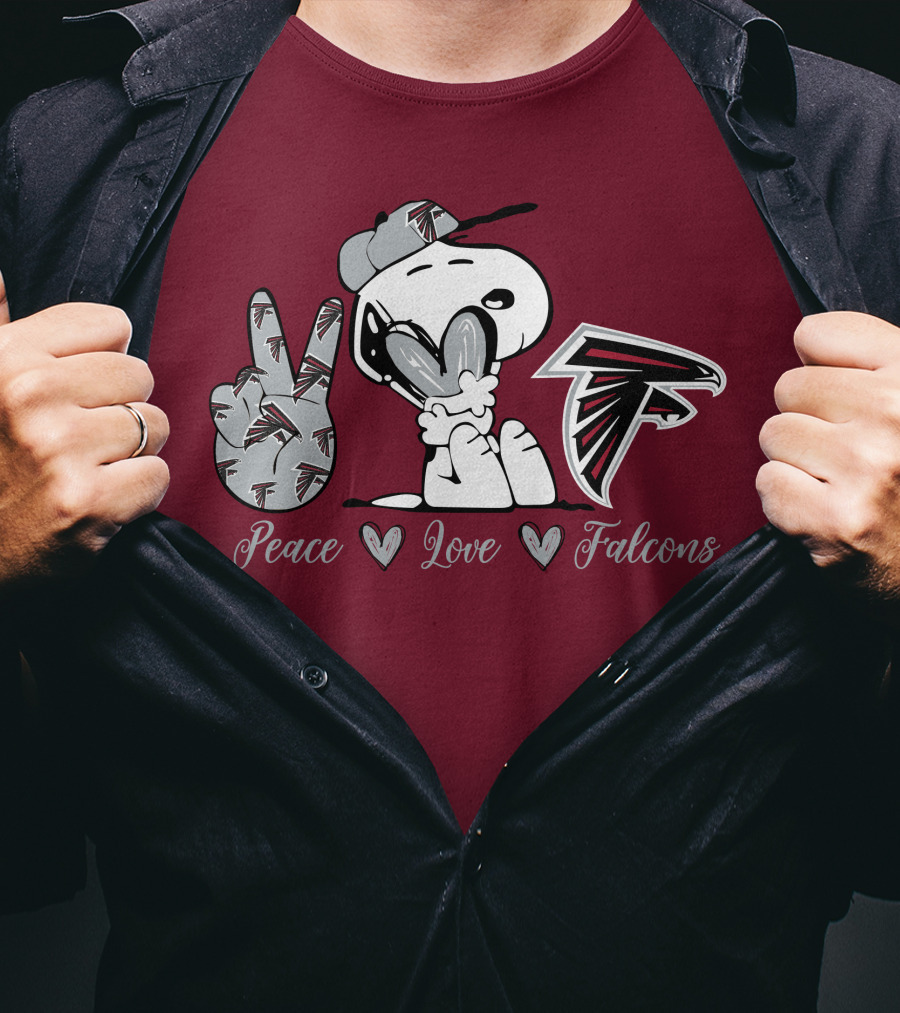 Snoopy Peace Love Falcons Atlanta Football T-Shirt