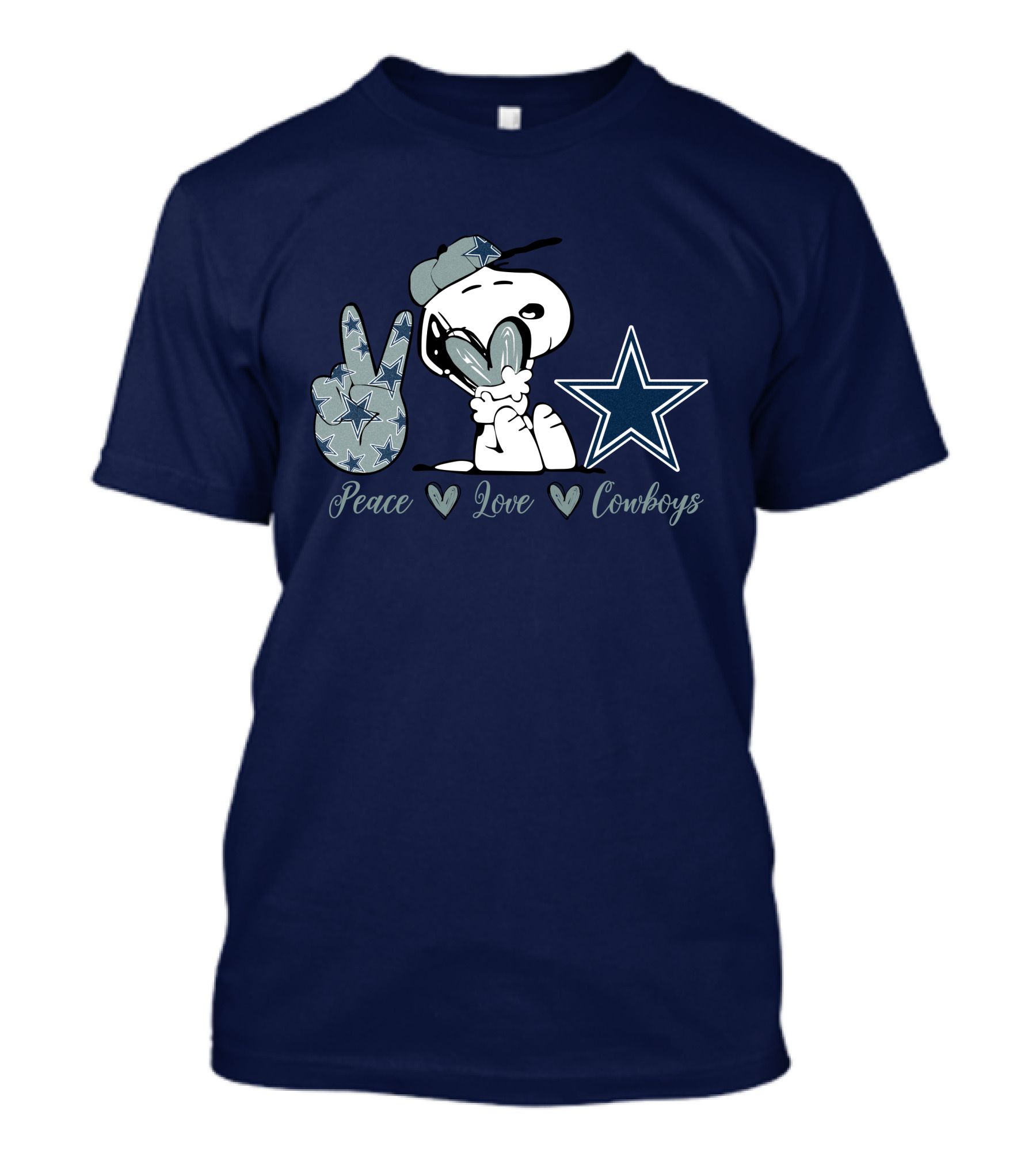 Peace Love Cowboys Snoopy Dallas Cowboys T-Shirt