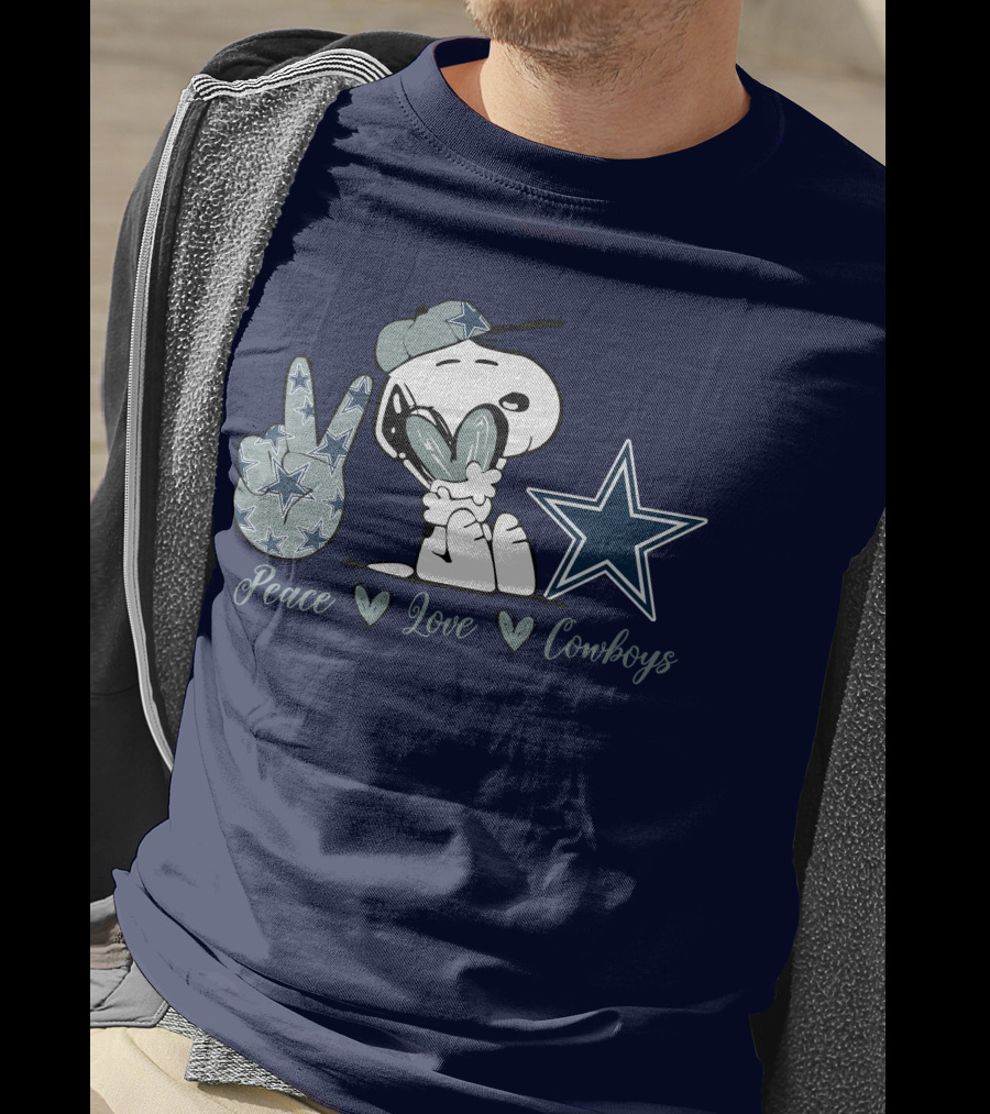 Peace Love Cowboys Snoopy Dallas Cowboys T-Shirt