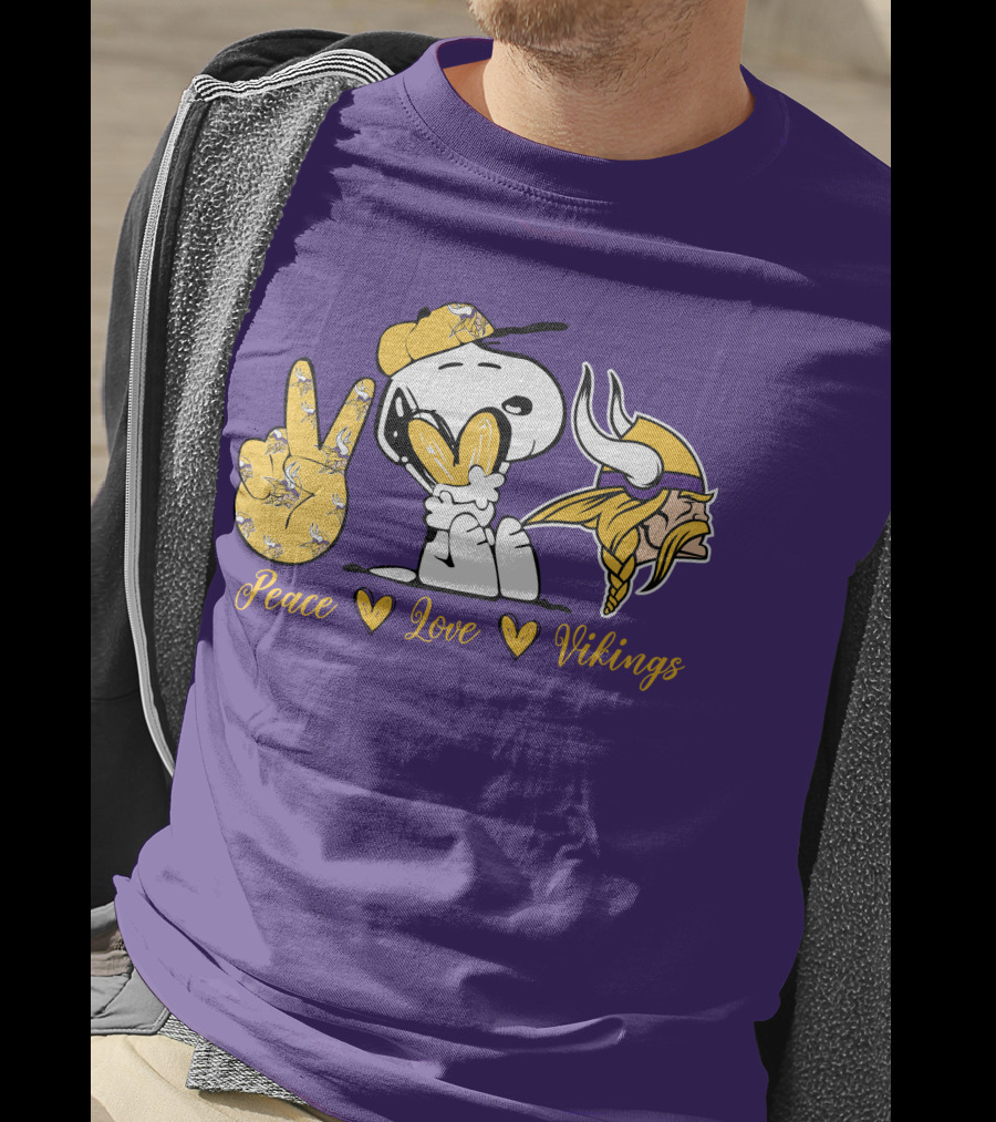 Peace Love Vikings Snoopy Minnesota T-Shirt