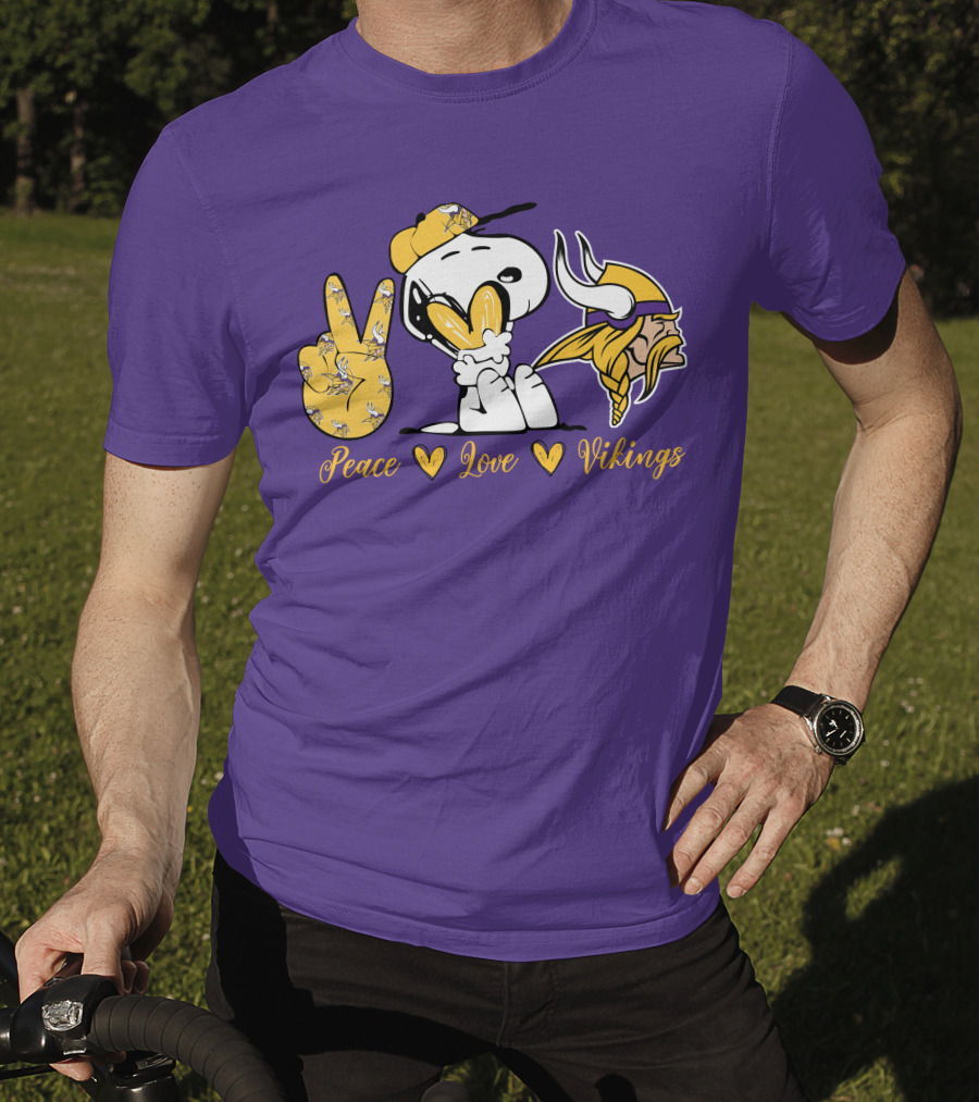 Peace Love Vikings Snoopy Minnesota T-Shirt