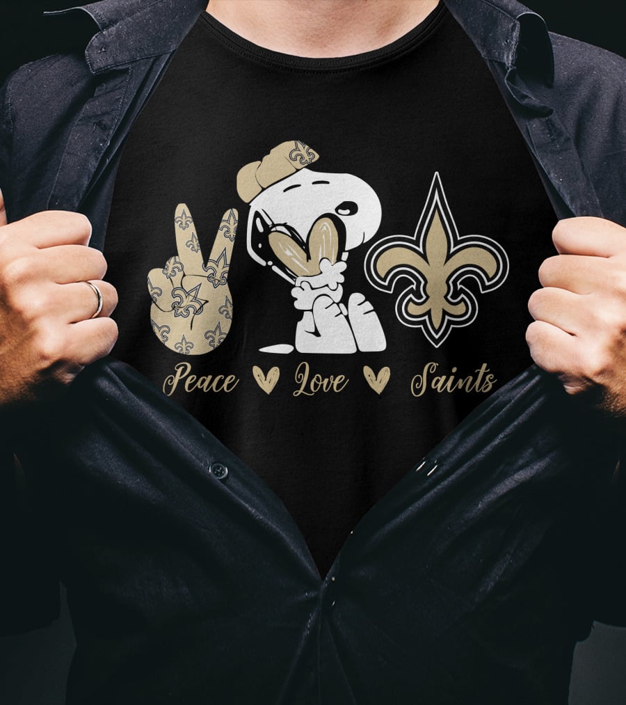 Peace Love Saints Snoopy New Orleans T-Shirt