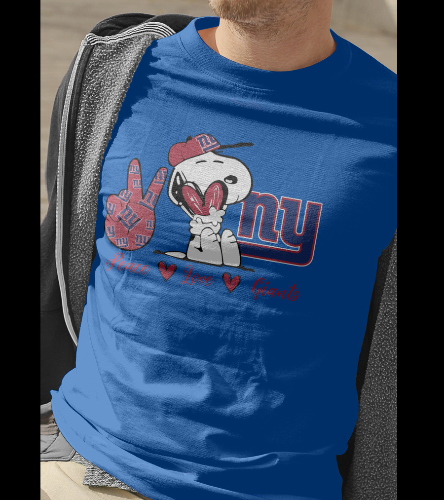 Peace Love New York Giants Snoopy Ny T-Shirt