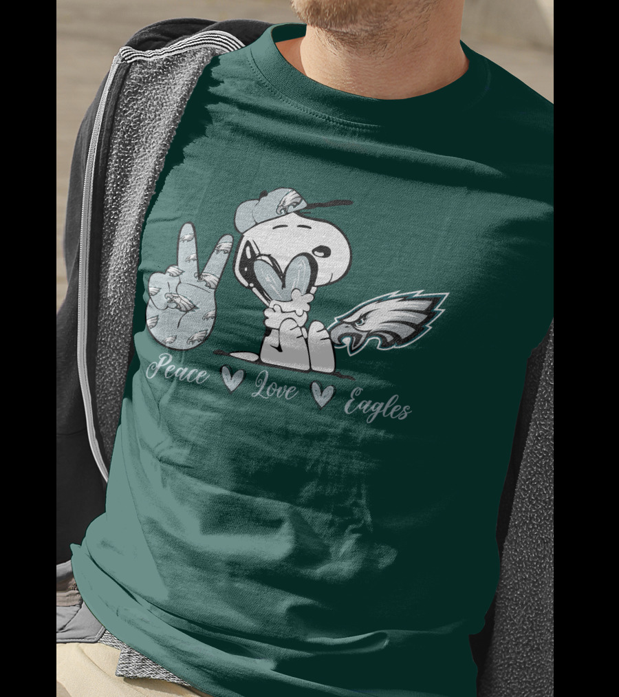 Peace Love Snoopy Philadelphia Eagles T-Shirt