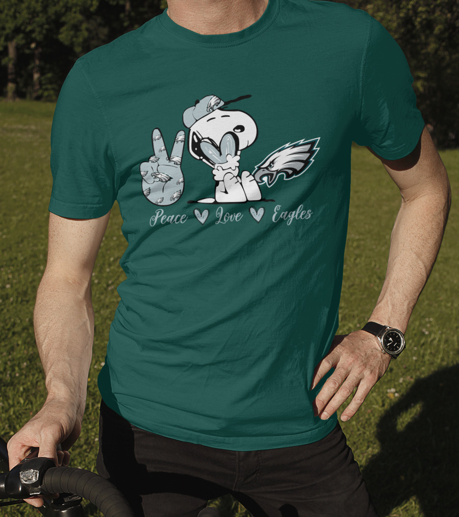 Peace Love Snoopy Philadelphia Eagles T-Shirt