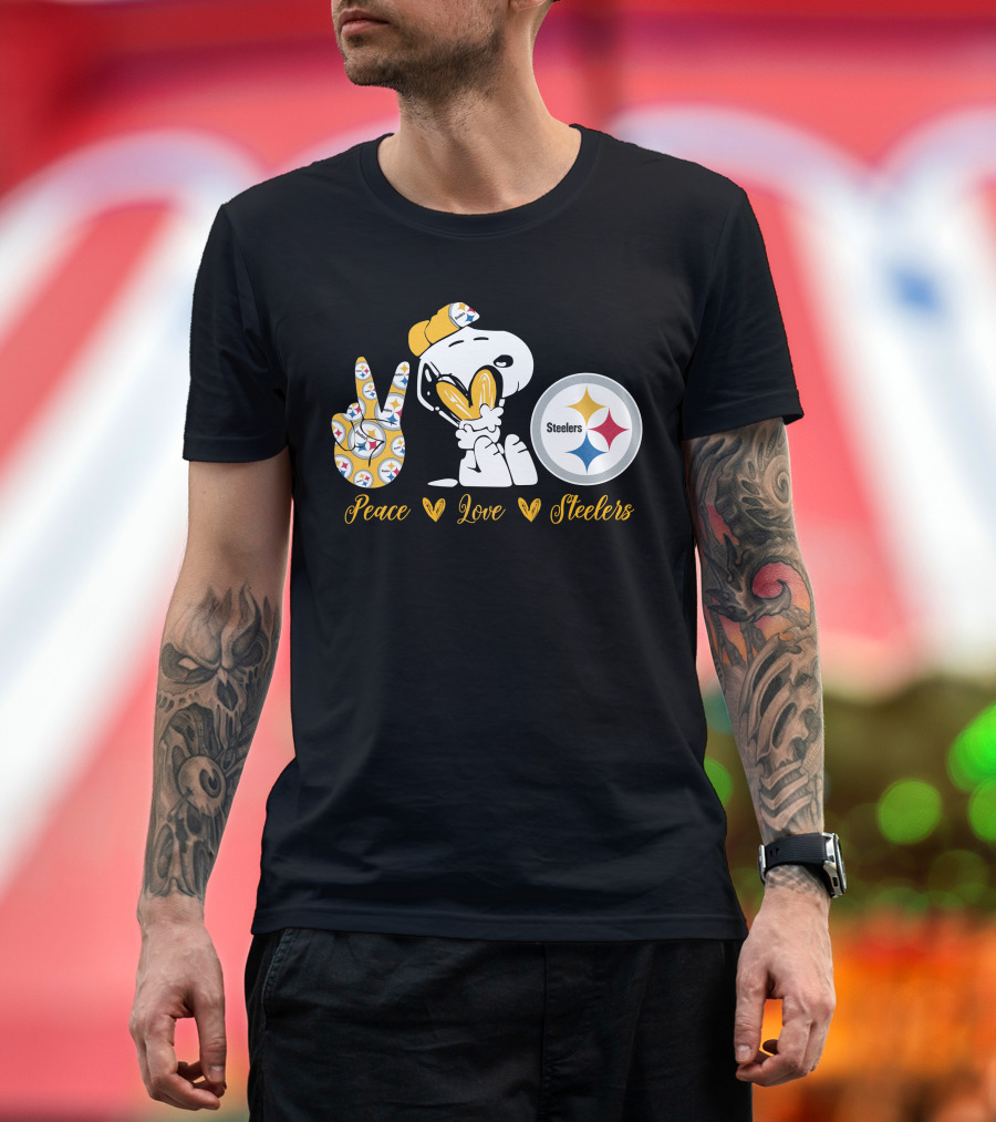 Peace Love Steelers Snoopy T-Shirt