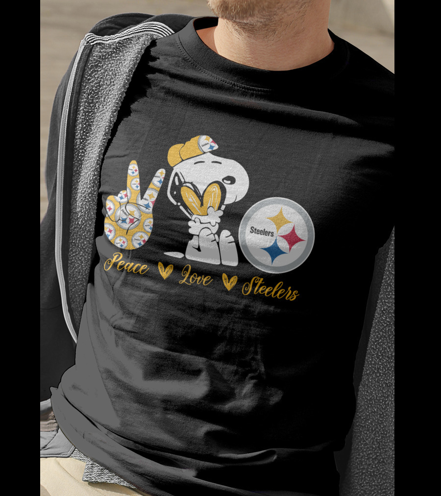 Peace Love Steelers Snoopy T-Shirt