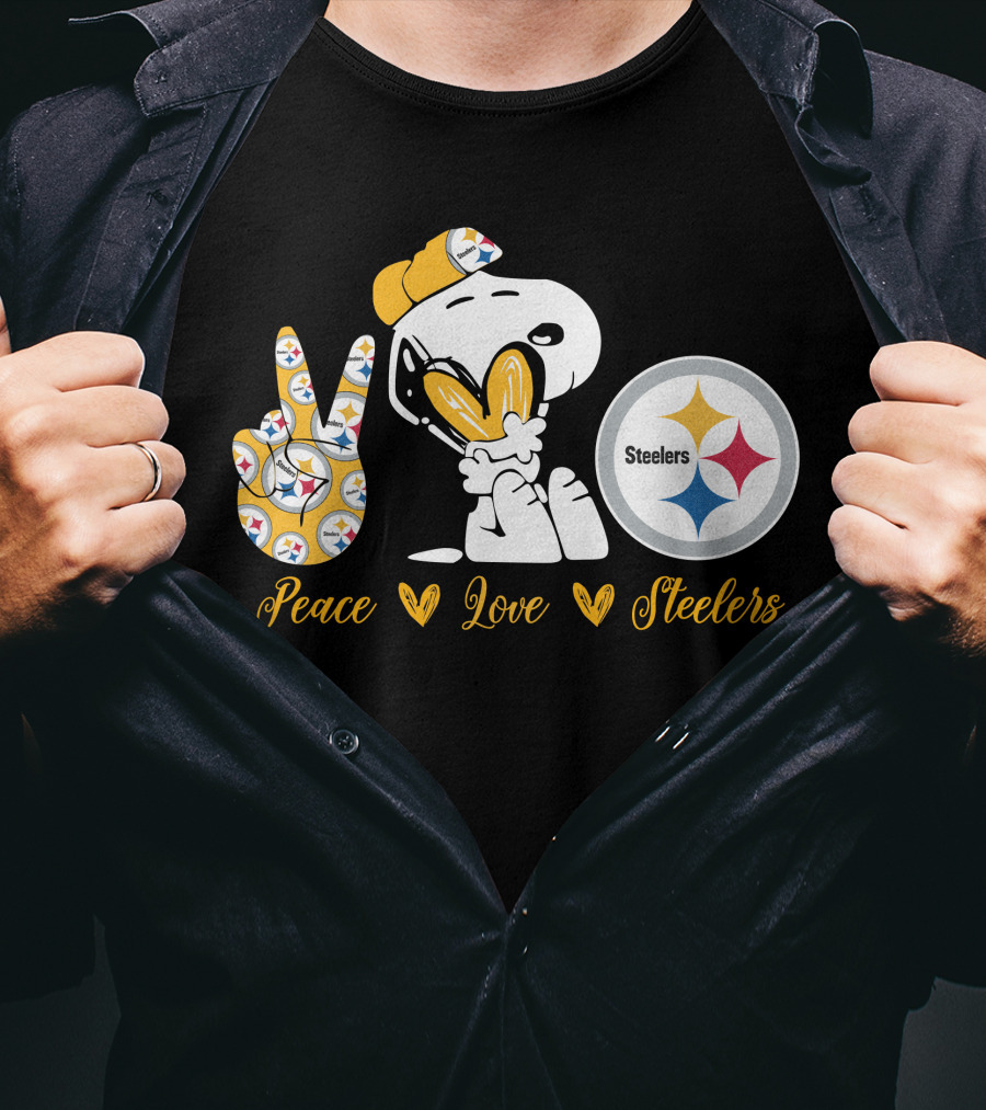 Peace Love Steelers Snoopy T-Shirt