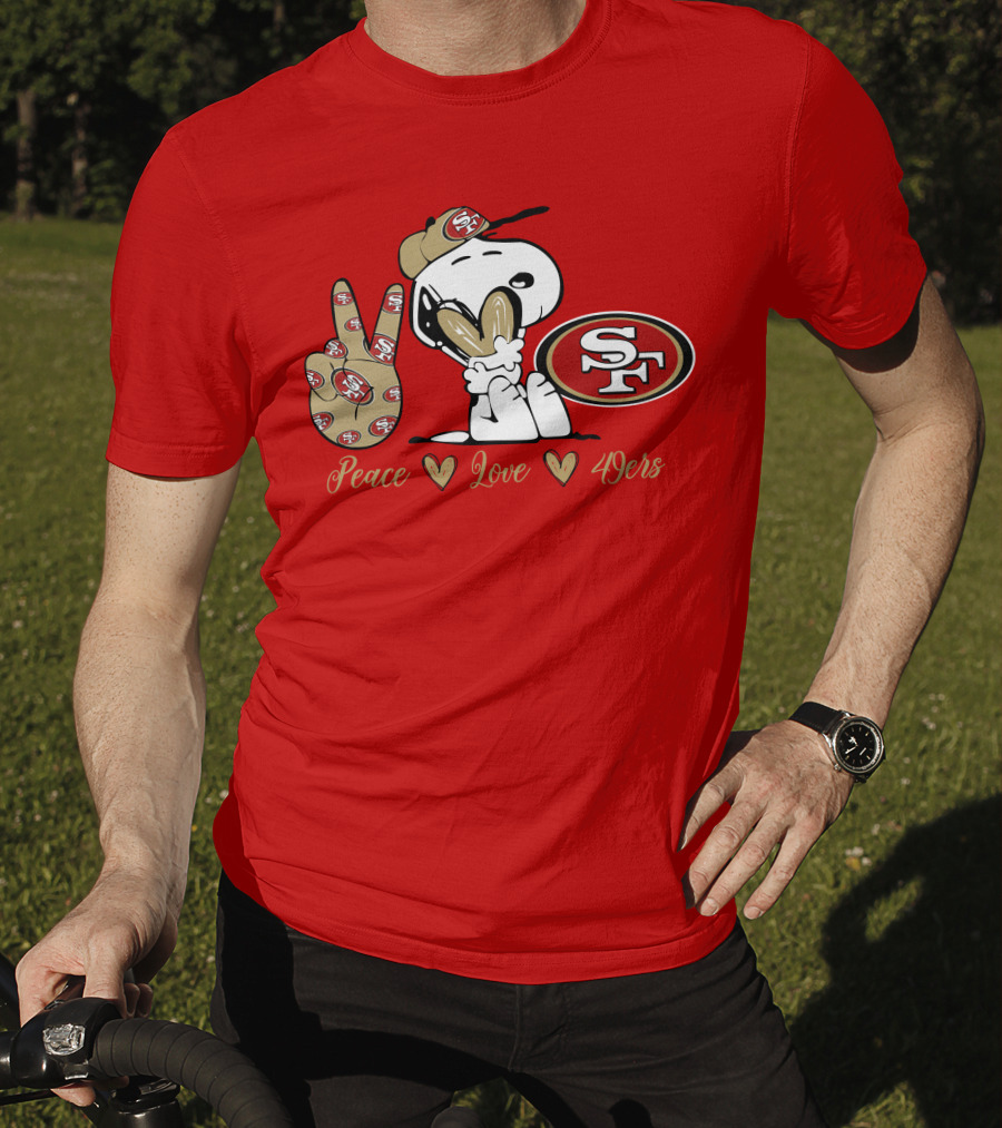 Snoopy Peace Love 49ers Sf T-Shirt