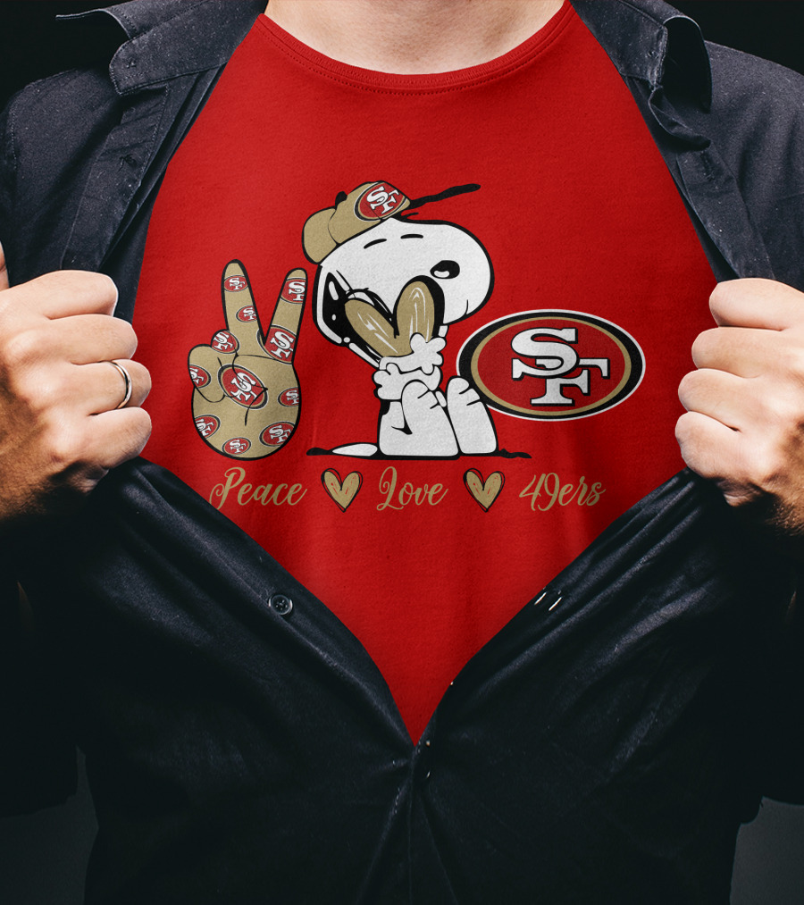 Snoopy Peace Love 49ers Sf T-Shirt