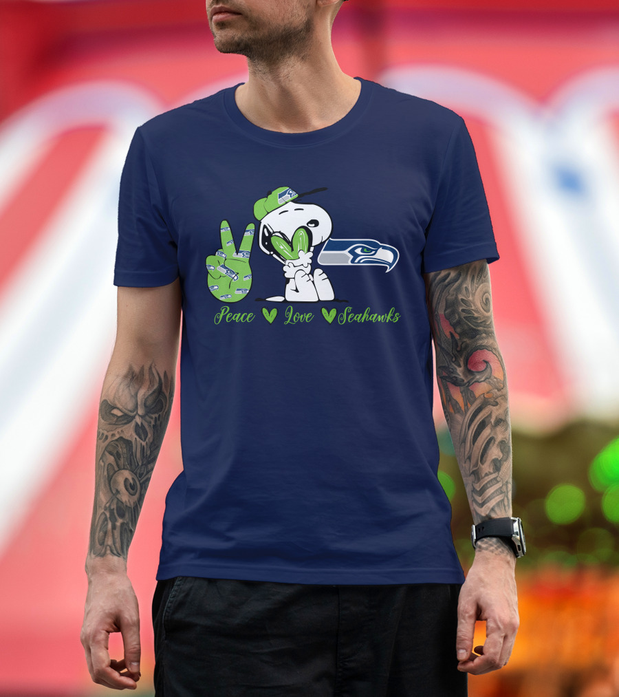 Snoopy Peace Love Seahawks T-Shirt