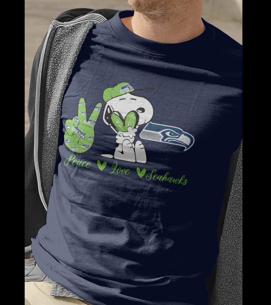 Snoopy Peace Love Seahawks T-Shirt