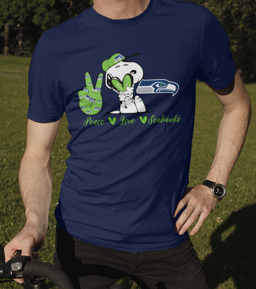 Snoopy Peace Love Seahawks T-Shirt