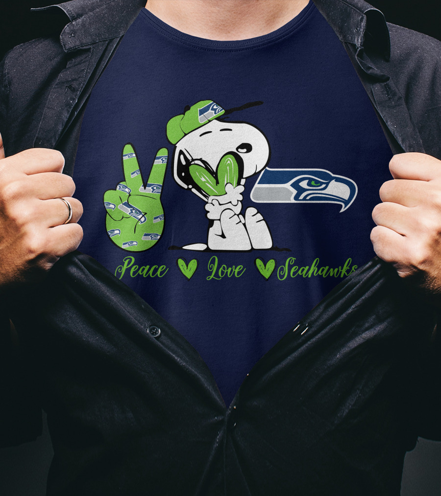 Snoopy Peace Love Seahawks T-Shirt