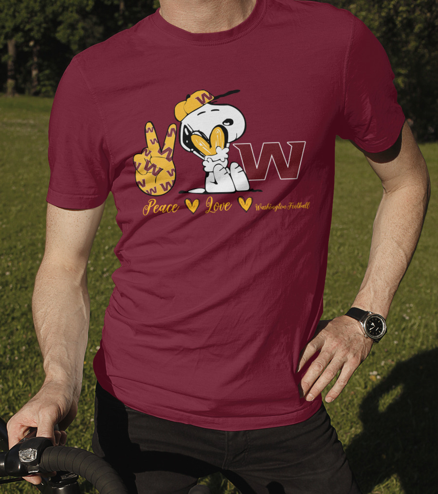 Peace Love Washington Football Snoopy W T-Shirt