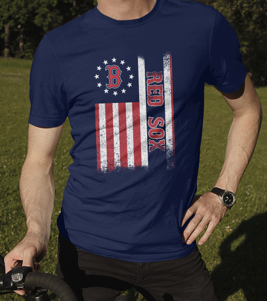 Boston Red Sox American Flag Stars And Stripes T-Shirt