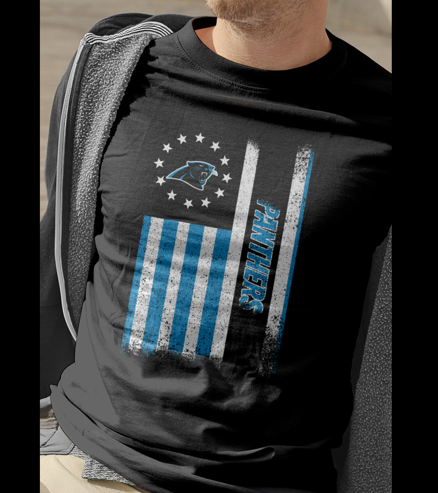 Carolina Panthers American Flag Stars And Stripes T-Shirt