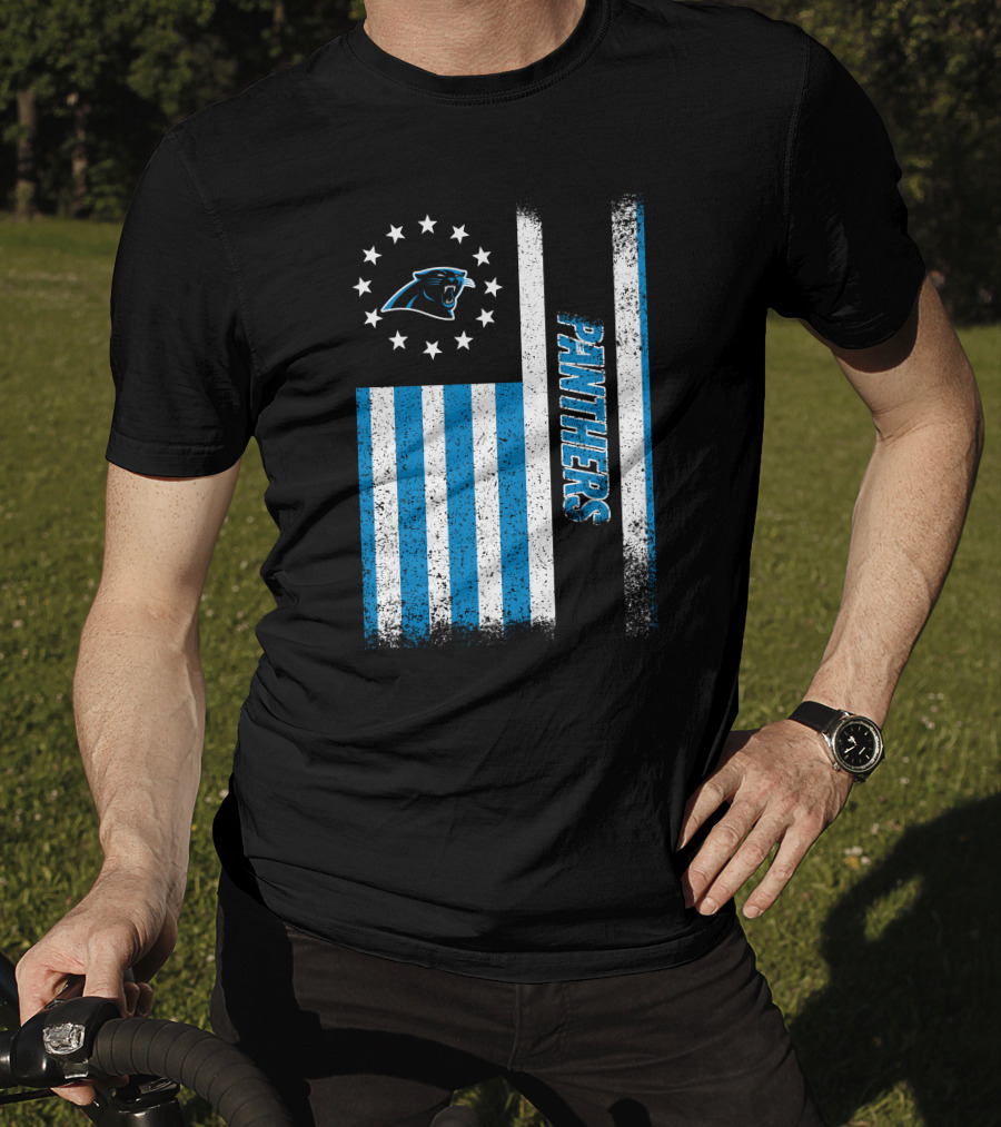 Carolina Panthers American Flag Stars And Stripes T-Shirt
