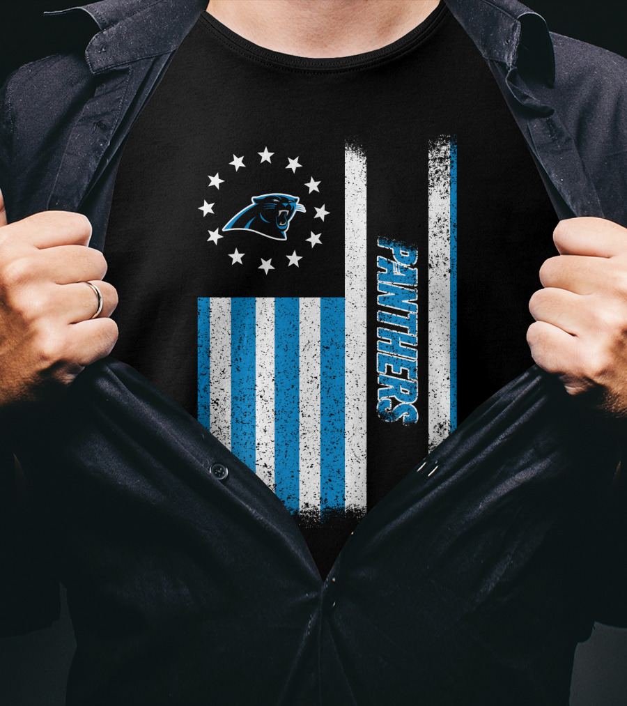 Carolina Panthers American Flag Stars And Stripes T-Shirt
