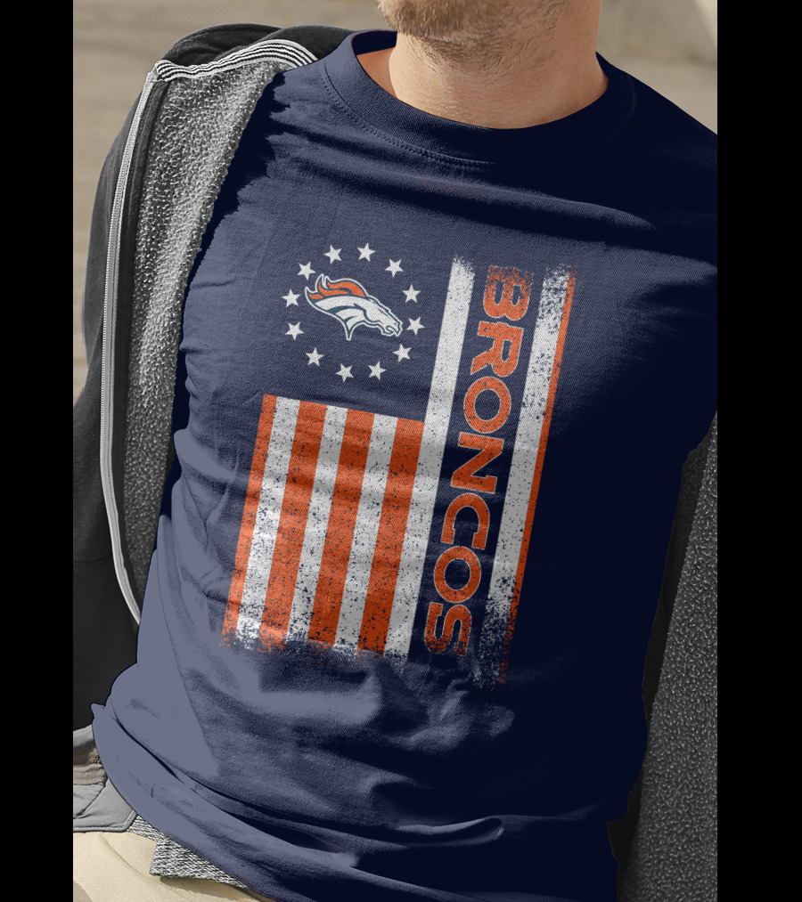 Denver Broncos Stars Stripes American Flag T-Shirt