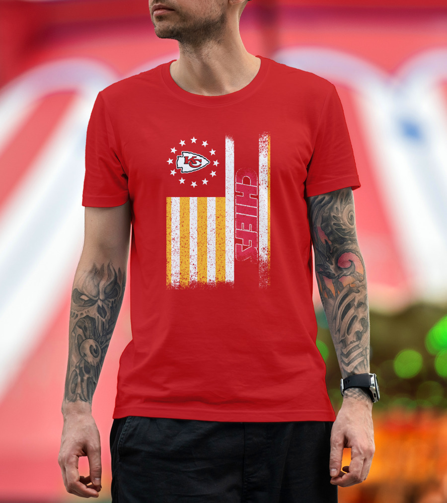 Kansas City Chiefs American Flag Stripes Stars T-Shirt