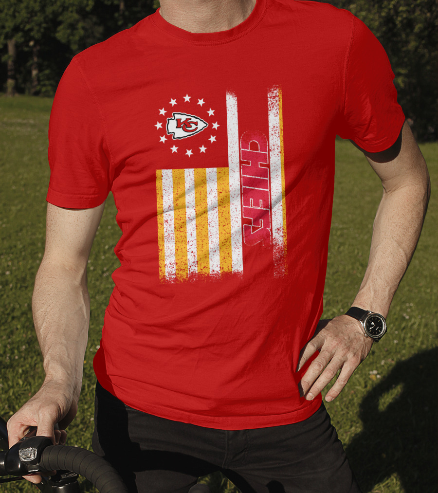 Kansas City Chiefs American Flag Stripes Stars T-Shirt