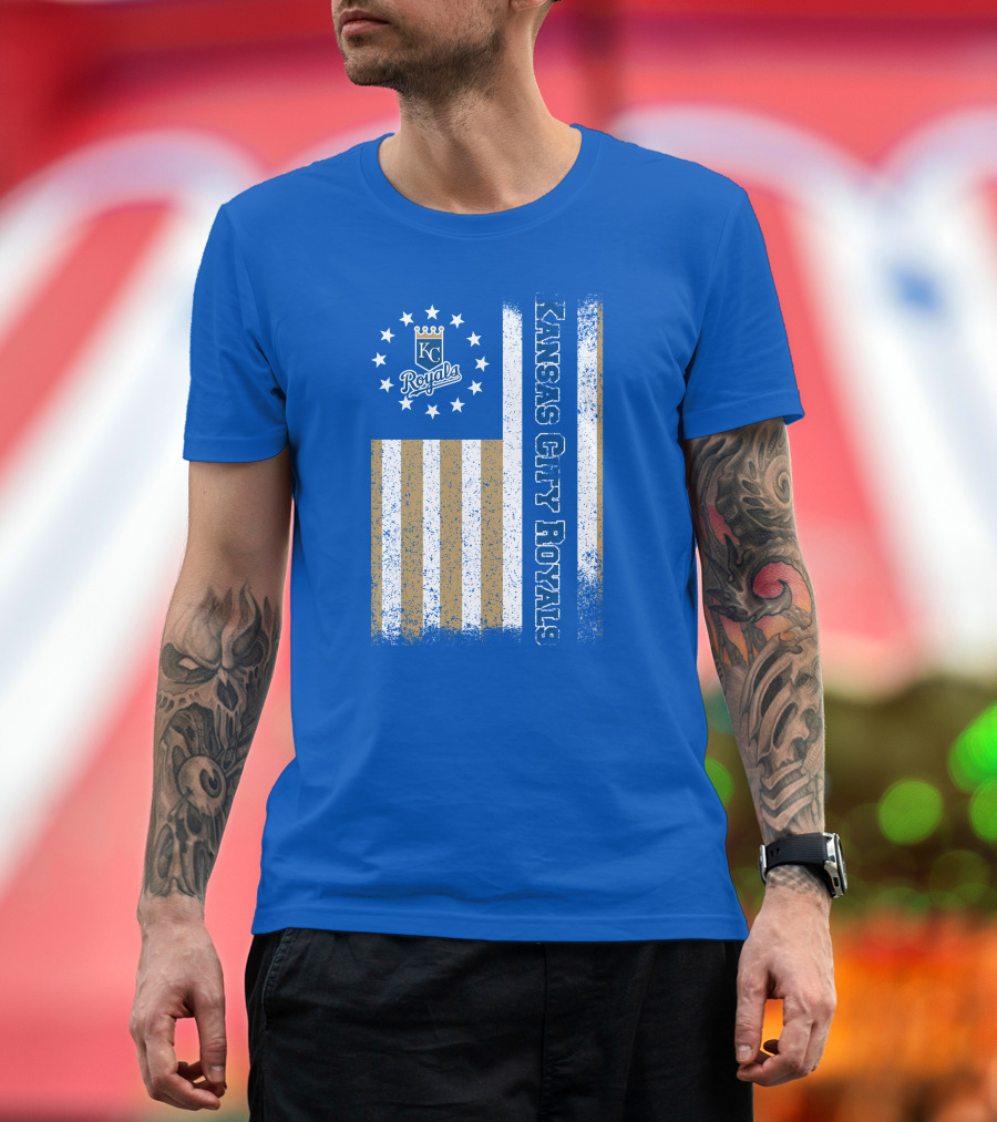 Kansas City Royals American Flag Distressed T-Shirt